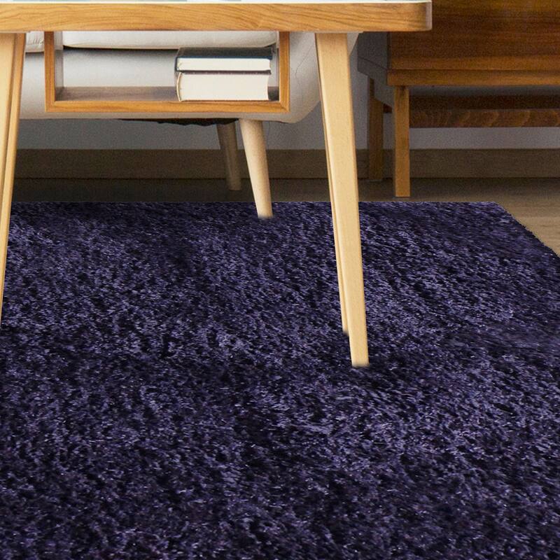 Superior Hand-tufted Plush Solid Shag Indoor Area Rug