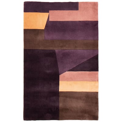 ECARPETGALLERY Hand Tufted Elegance Purple Wool Rug - 3'5 x 5'7