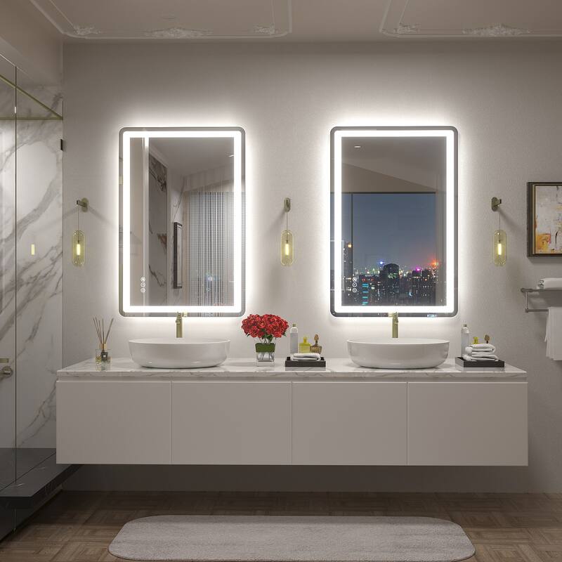 UL Certified Frameless LED Front Light and Backlit Wall Bathroom Vanity Mirror