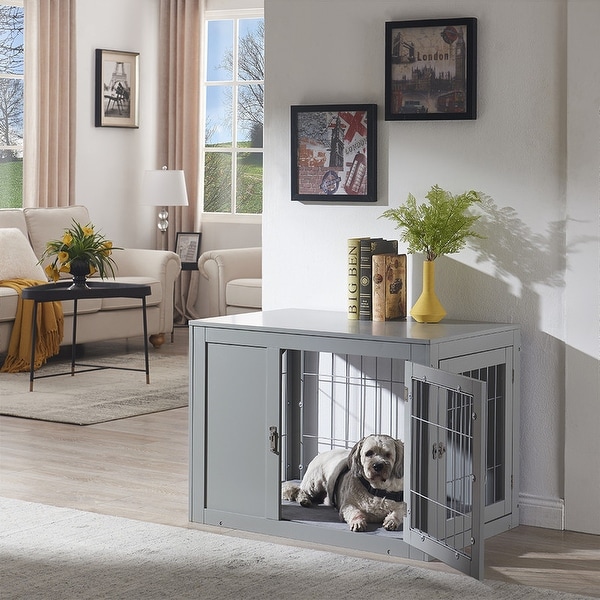 Unipaws Dog Crate End Table with Cushion Indoor Use Bed Bath Beyond 30898147