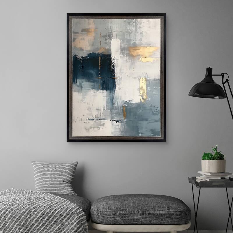 Masterpiece Art Gallery| Touched by Blue I by Annabelle Hall - Framed Canvas Art Print