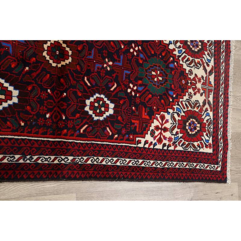 Geometric Balouch Persian Staircase Runner Rug Handmade Wool Carpet - 3'3" x 6'7"