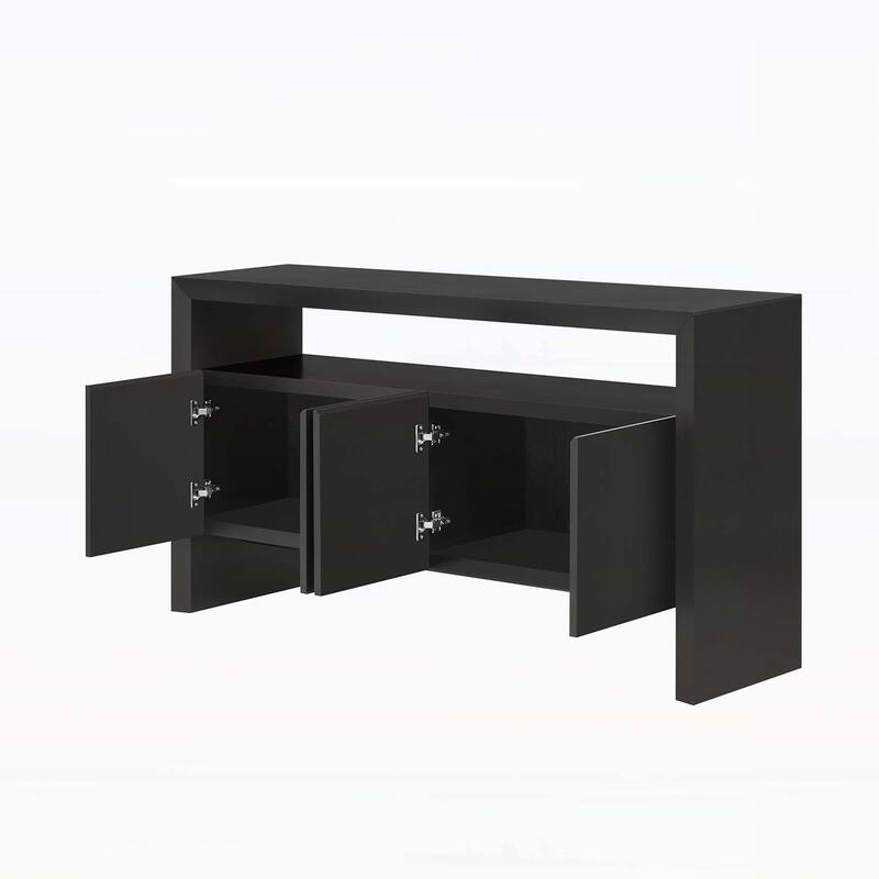 Modern Wood Sideboard with Open Shelf,for Multiple Living Spaces