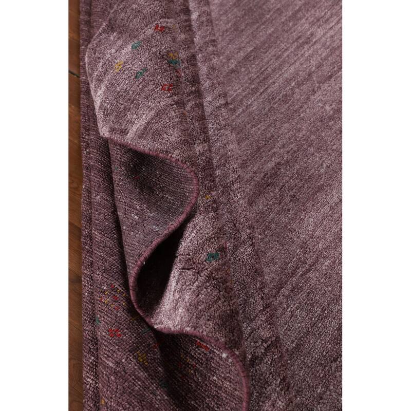 Purple Light Gabbeh Indian Square Area Rug Silk Carpet - 10'0" X 9'8"
