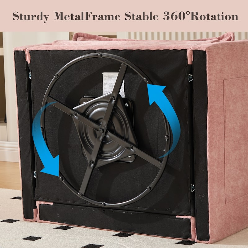 GDFStudio - Chenille 36.22" Swivel Barrel Chair