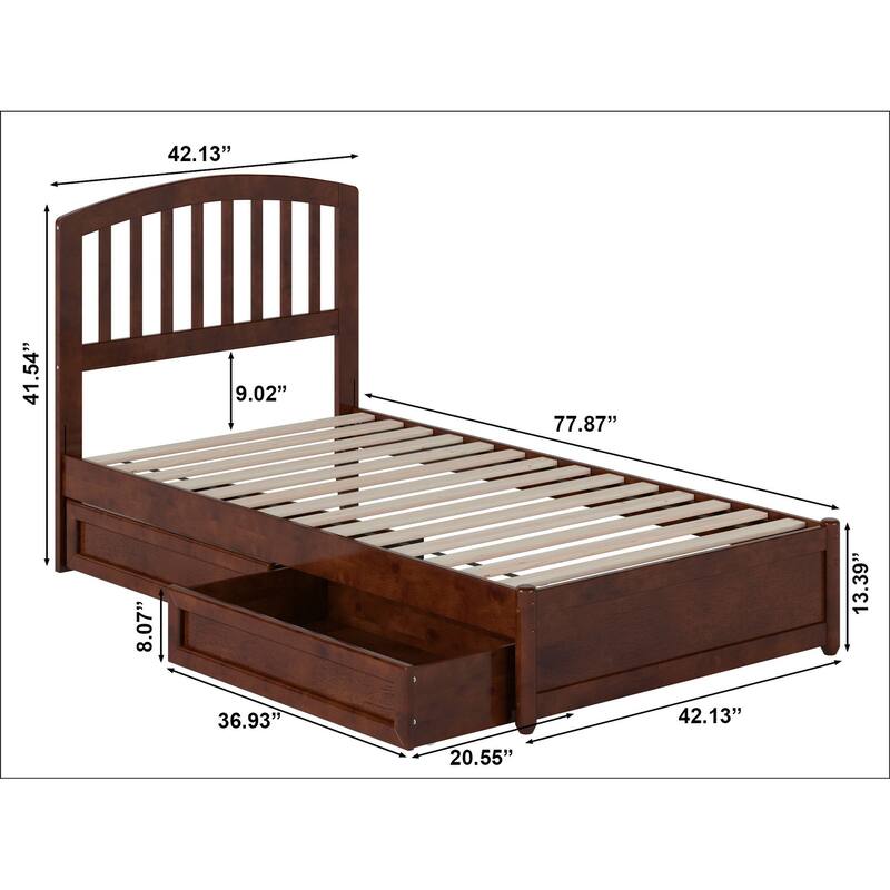 Lucia Platform Bed with Panel Footboard and Storage Drawers