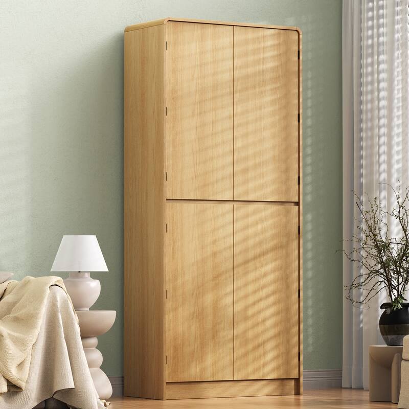 72" Tall Farmhouse Kitchen Pantry Cabinet with 8 Door Shelves