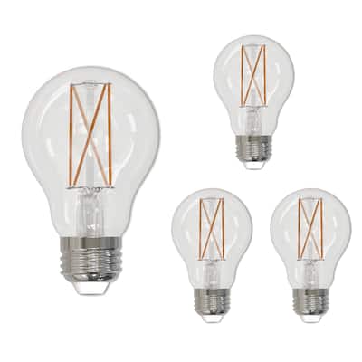 Bulbrite LED Filament Pack of (4) 14 Watt Dimmable A19 Light Bulb with Clear Glass Finish and Medium (E26) Base
