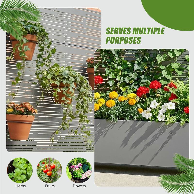 Raised Garden Bed Planter with Trellis Movable Planter Box with Lockable Wheels