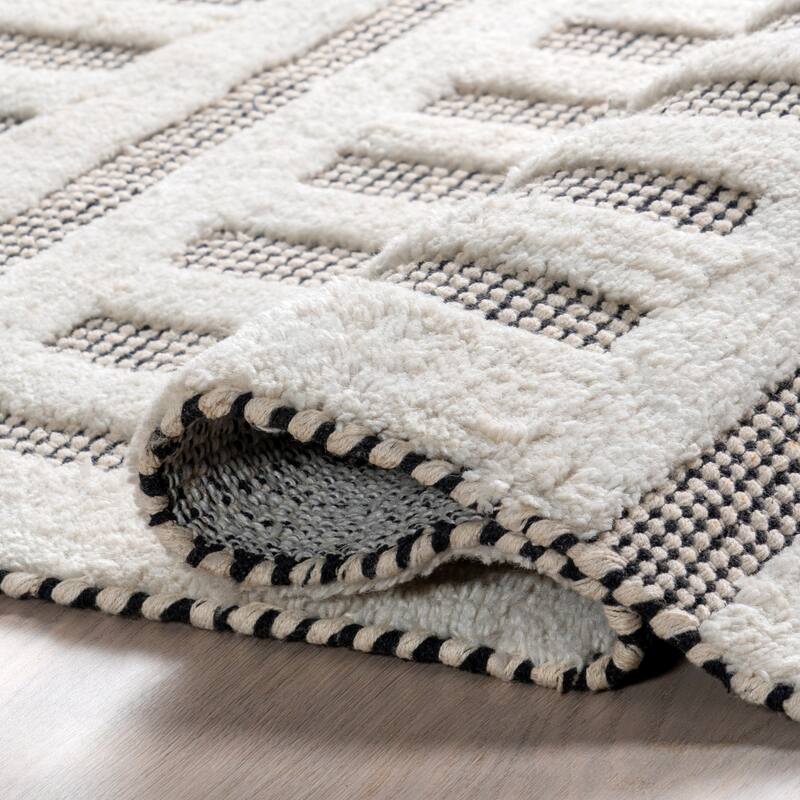 Merrick Tasseled Cotton and Wool Area Rug