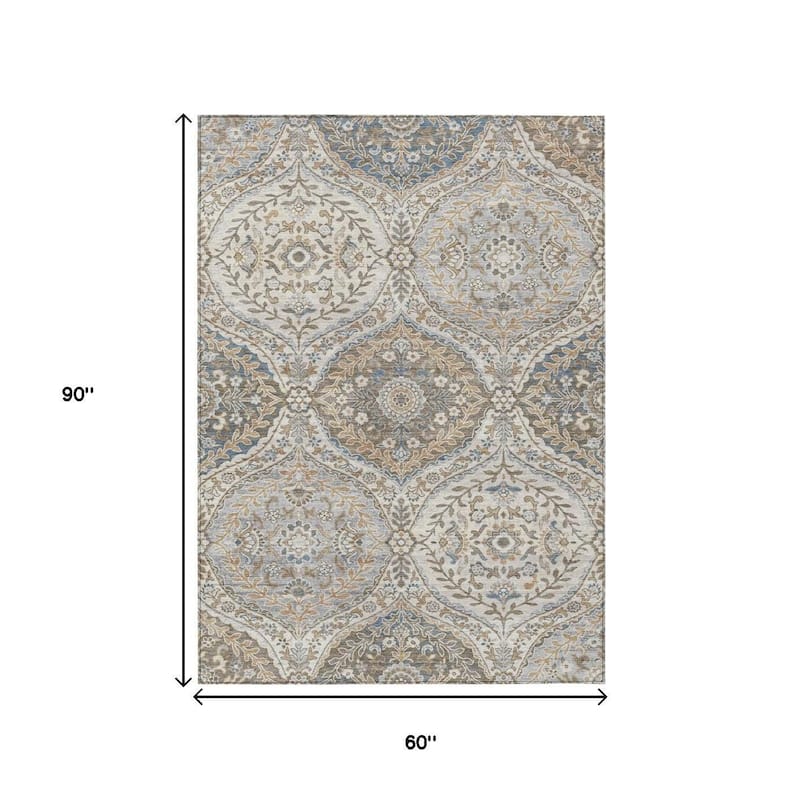 HomeRoots Floral Traditional Rectangle Outdoor Rug