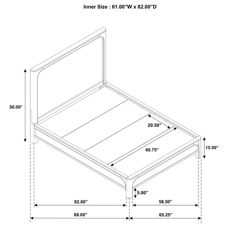 Solano 55-inch Panel Bed Weathered Mango
