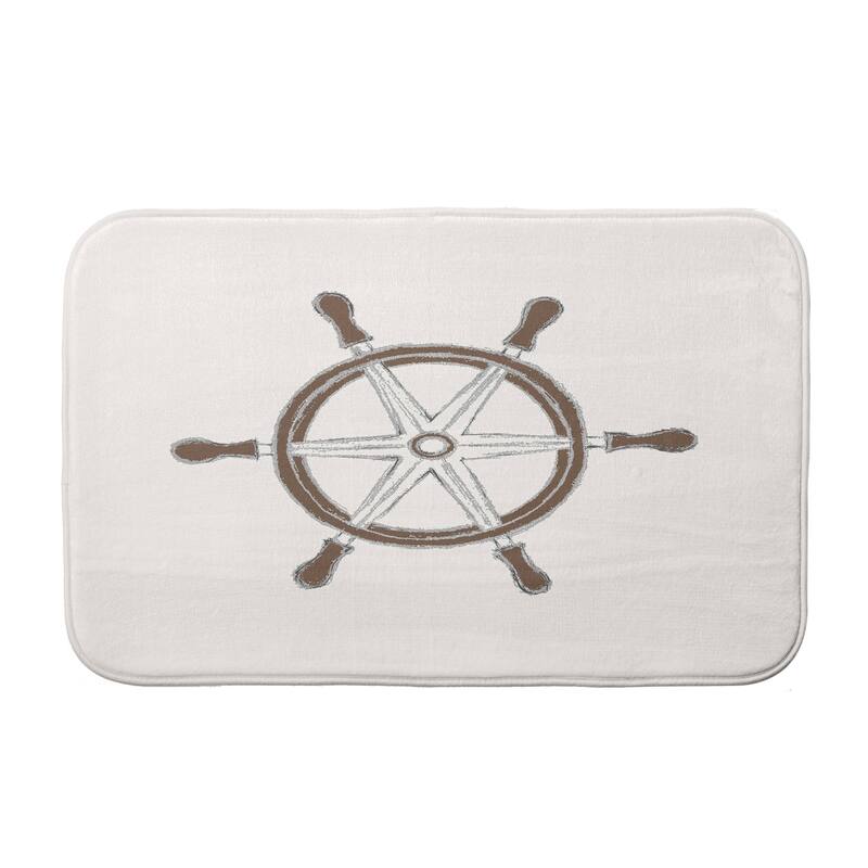Ship Wheel Bath Mat - 21 x 34 - Ivory