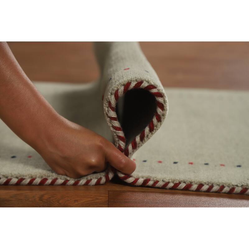 Gabbeh Indian Runner Rug Hand-Knotted Wool Carpet - 2'5" x 7'11"