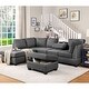preview thumbnail 2 of 18, Space Saving Reversible Sectional Sofa with Storage Ottoman