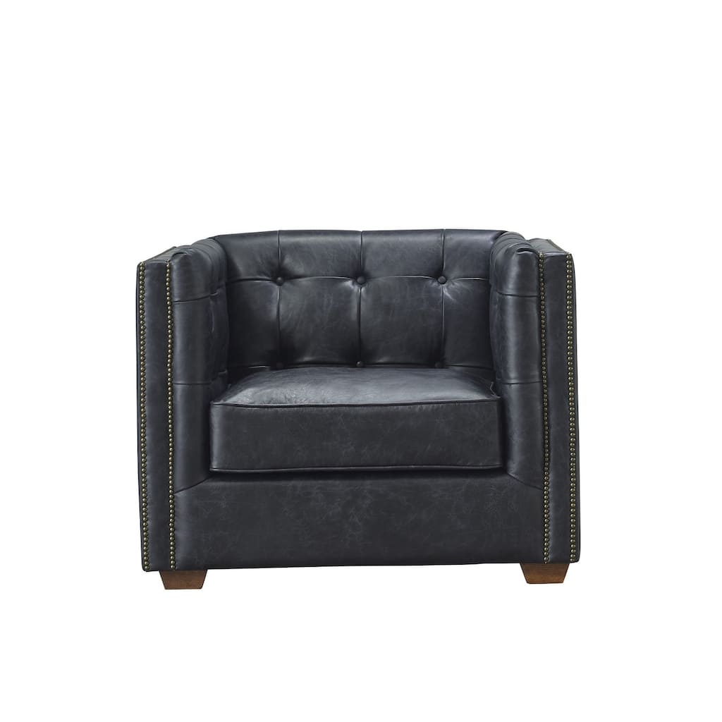 Tuxedo Leather Arm Chair
