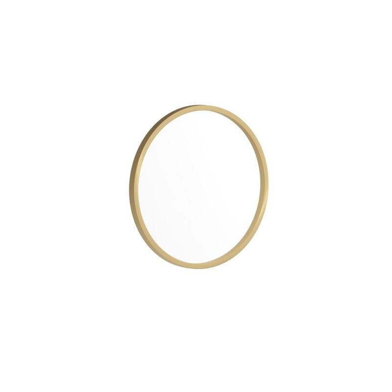 Wall Mount Shatterproof Round Accent Wall Mirror with Metal Frame