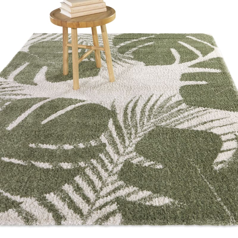 Perutz Tropical Leaves Area Rug - 4'4" x 6' - Green - Rectangle