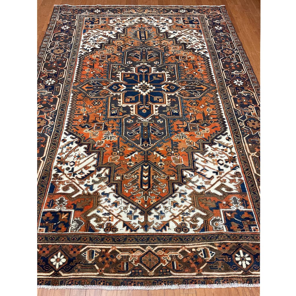 HERAT ORIENTAL Handmade Fine Heriz Wool Rug - 6'5" x 9'5"