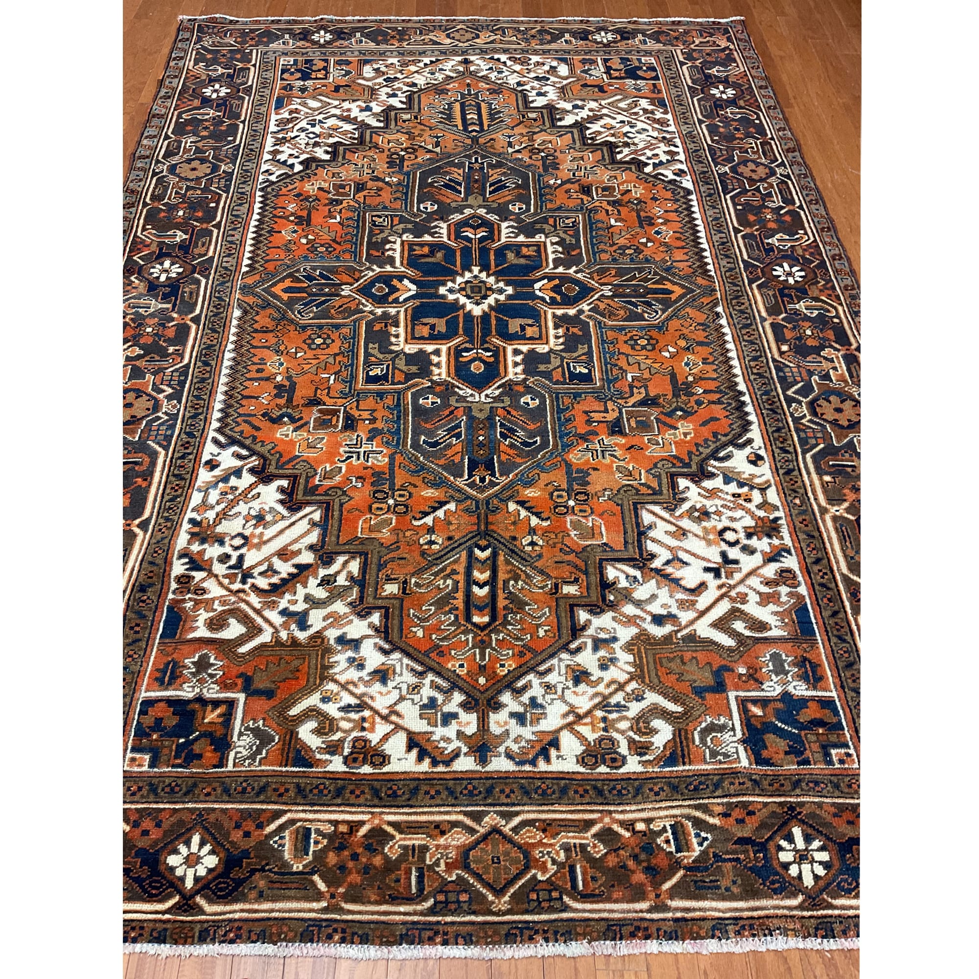 HERAT ORIENTAL Handmade Fine Heriz Wool Rug - 6'5" x 9'5"