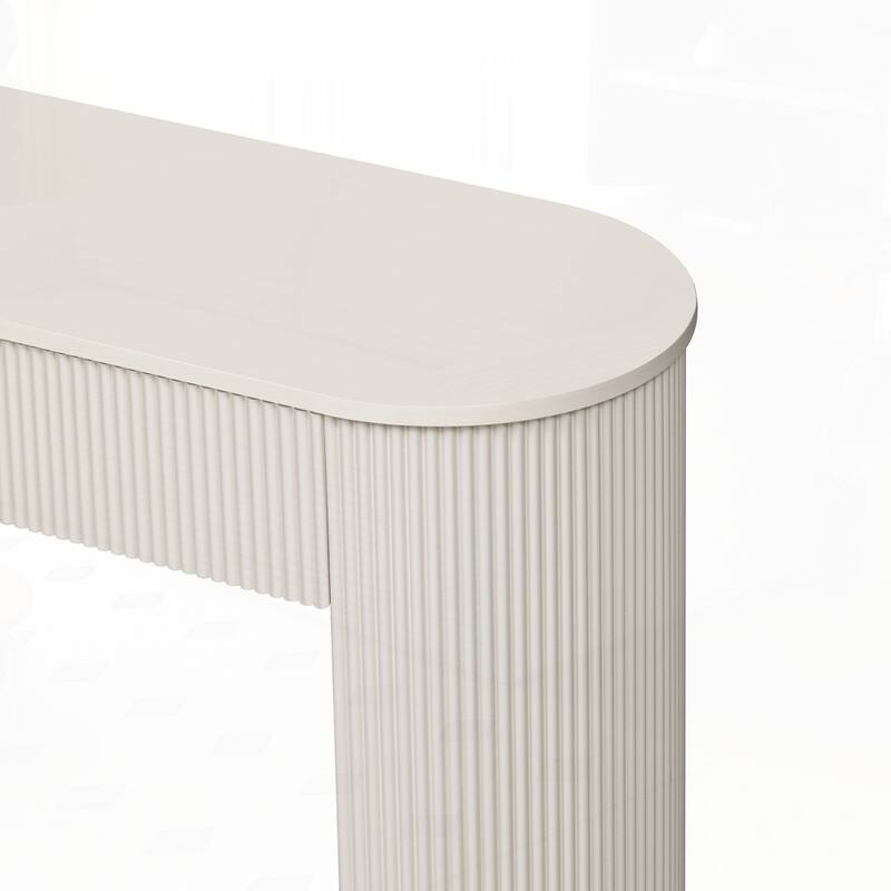 Oval Top Console Table with Storage