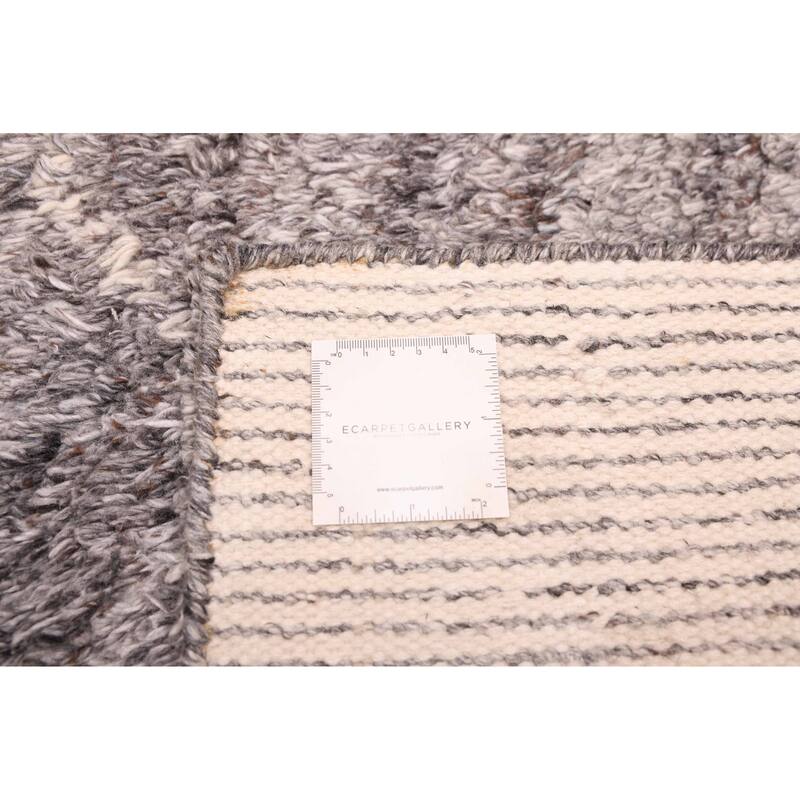 ECARPETGALLERY Hand-knotted Tangier Dark Grey Wool Rug - 4'11 x 8'1