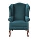 preview thumbnail 5 of 5, Estella Traditional Wingback Queen Anne Accent Chair in Velvet
