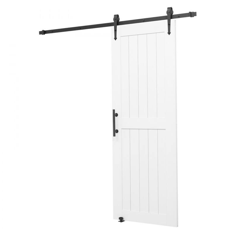 White MDF Pine Sliding Barn Door with Waterproof PVC Coating