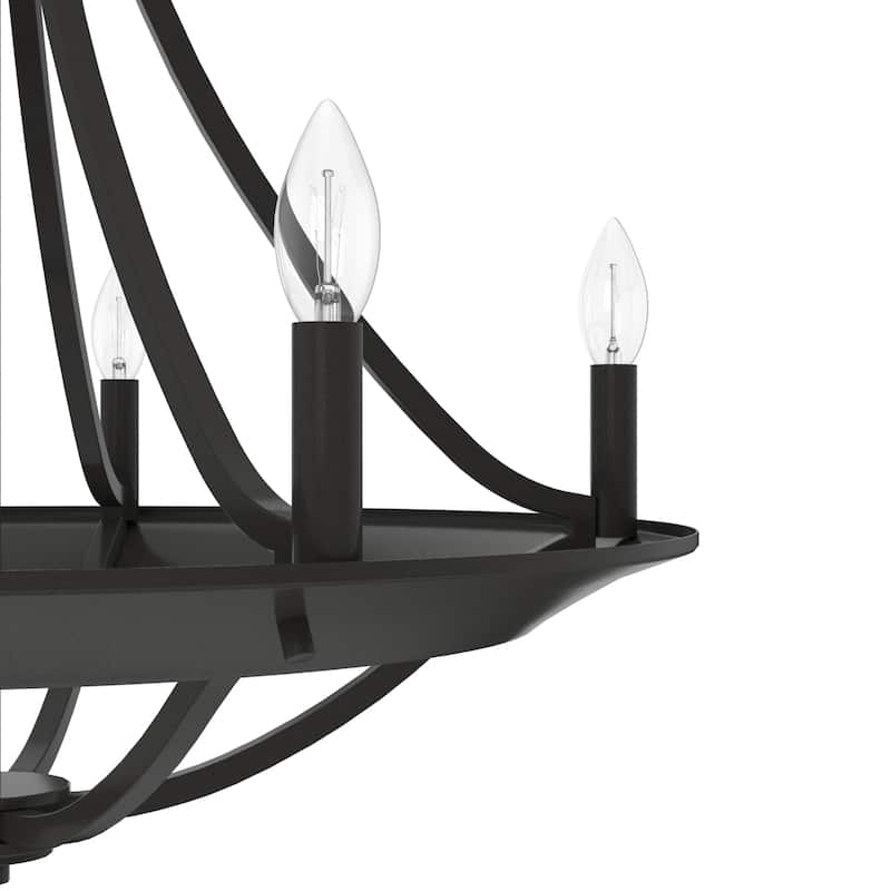 Hunter Perch Point Chandelier, Wheel, Candle, Dining Room, Entry, Modern Rustic, Industrial