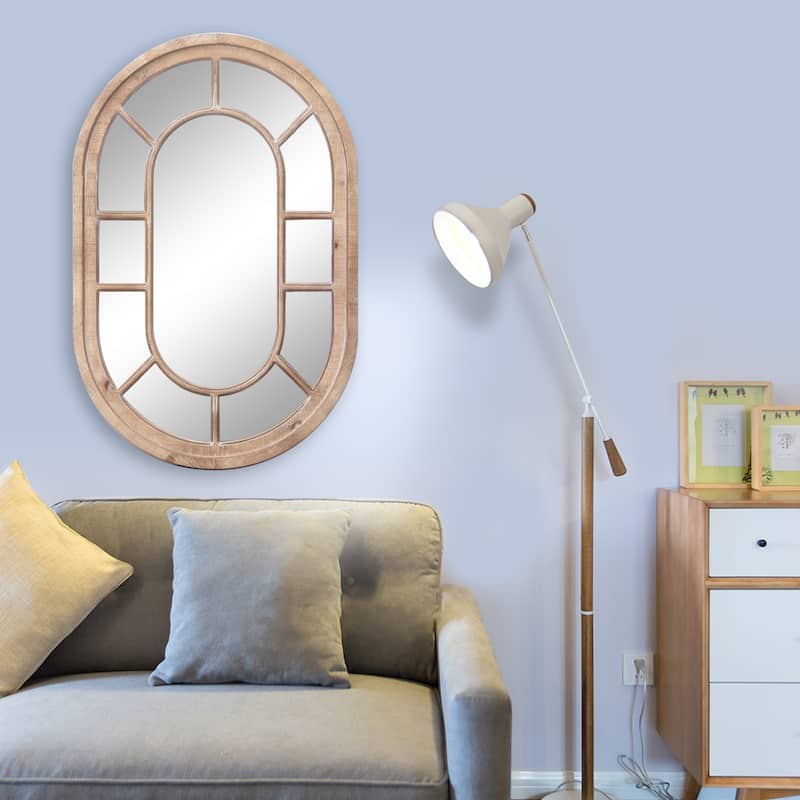 36" Antique Oval Windowpane Mirror