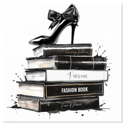 Classic Book Stack Acrylic by Art Remedy, Ready to Hang