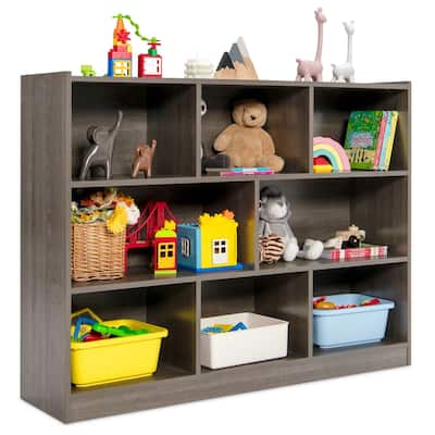 Costway 3-tier Open Bookcase 8-Cube Bookshelf Storage Display Cabinet - 48'' x 12.5'' x 36.5''