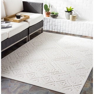 Livabliss Eugenia Cream Geometric Indoor/ Outdoor Area Rug