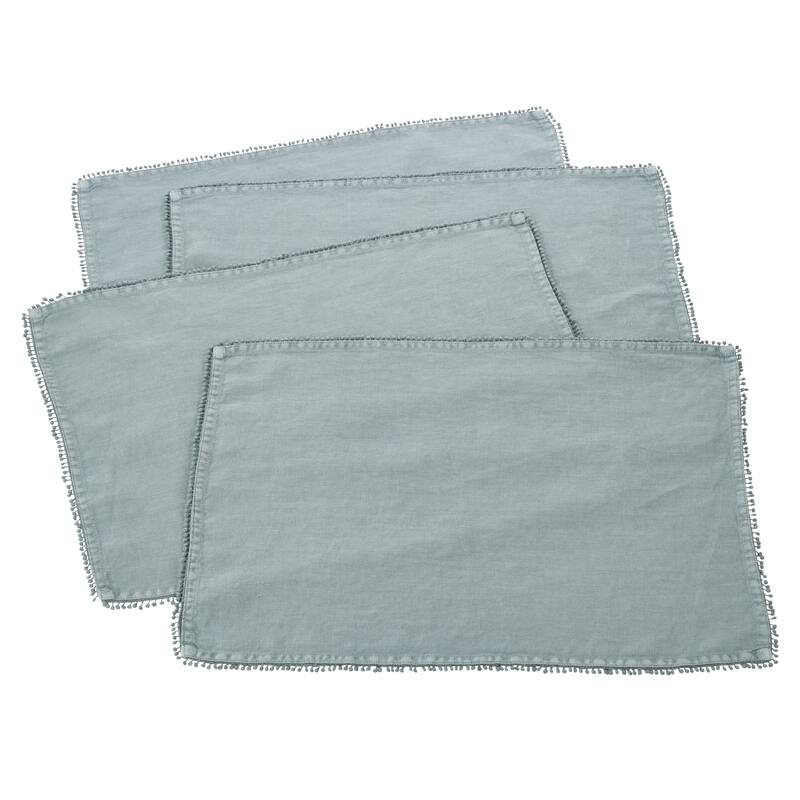 Placemats With Pom Pom Design (Set of 4)