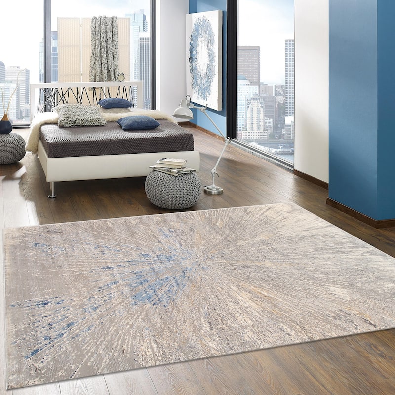 Pasargad Home Turkish Starburst Geometric White Area Rug