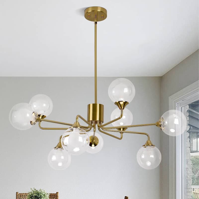 9-Light Sputnik Chandelier - Brass - Brass