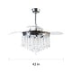 preview thumbnail 6 of 8, Silver Orchid Shearer 42-inch Chrome ABS 3-blade Crystal Ceiling Fan Chandelier with Remote