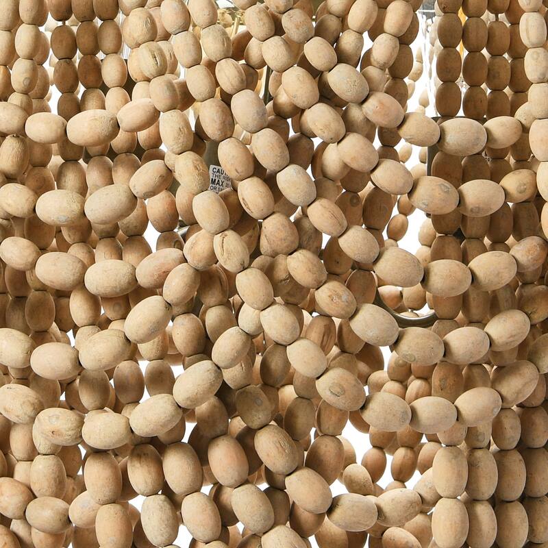 2-Tier Draped Wood Bead Chandelier