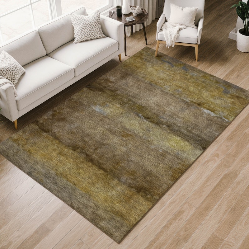 Machine Washable Indoor/ Outdoor Contemporary Ombre Chantille Rug