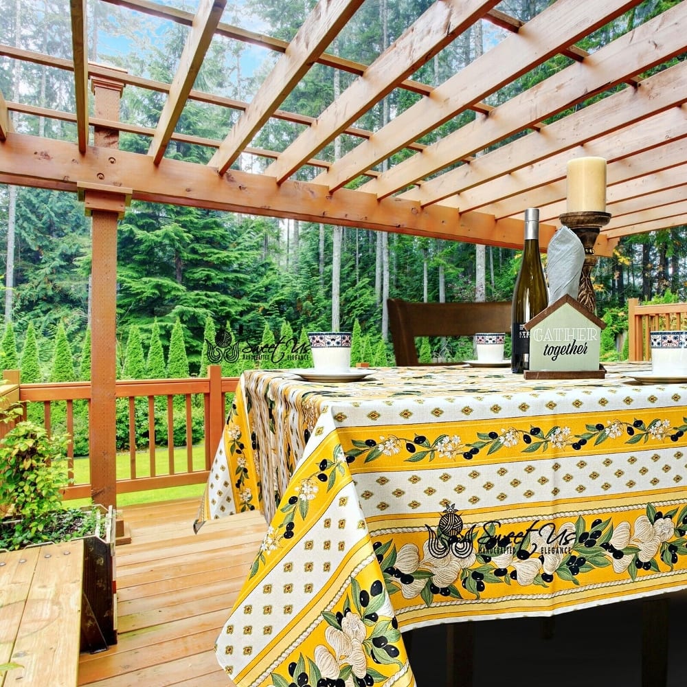 Wipeable Stain Resistant French Acrylic Coated Tablecloth Collection