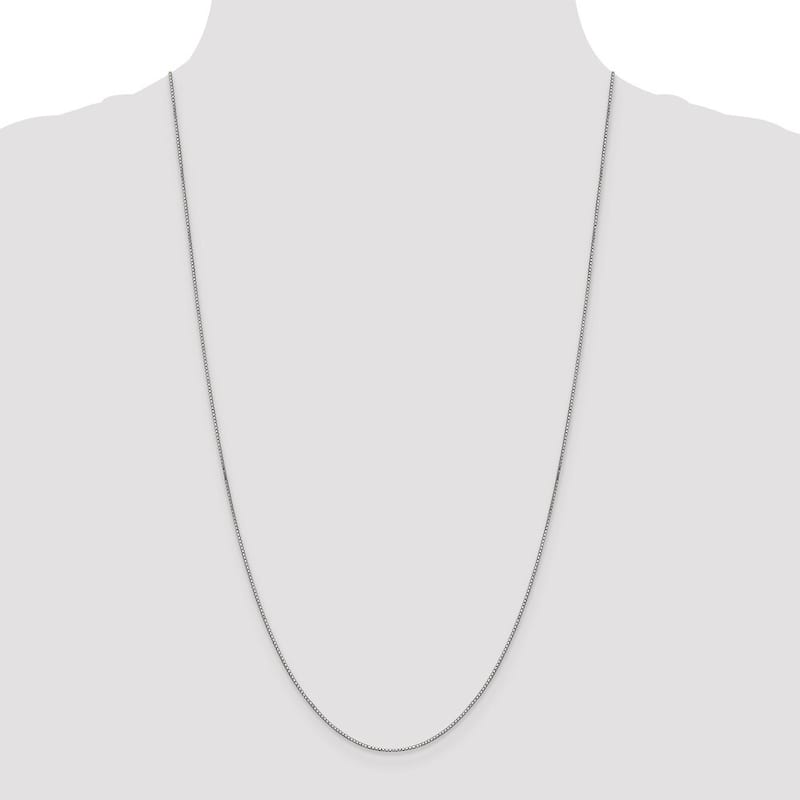 Curata Women's 10k White Gold 9" .80mm Box Chain Anklet