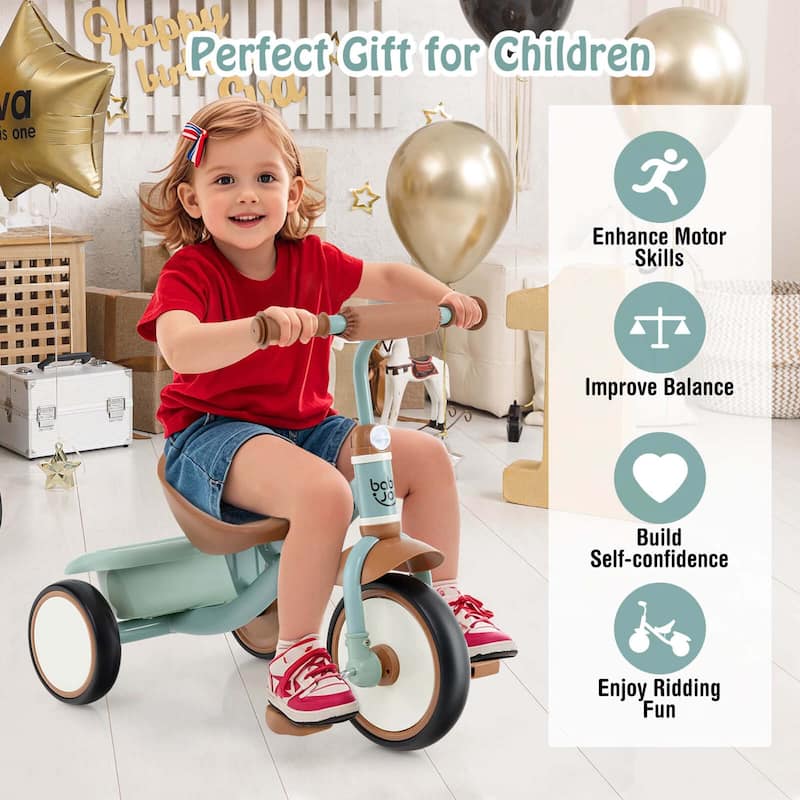 Babyjoy Kids Tricycle Toddler Trike with Adjustable Seat & Storage - See Details