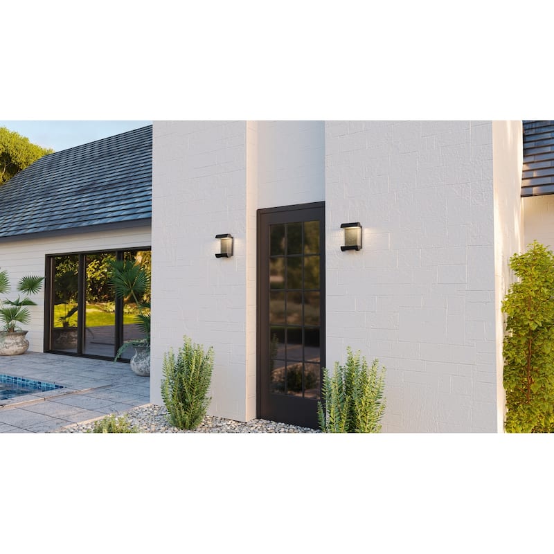 Townes Integrated LED Matte Black Outdoor Wall Lantern