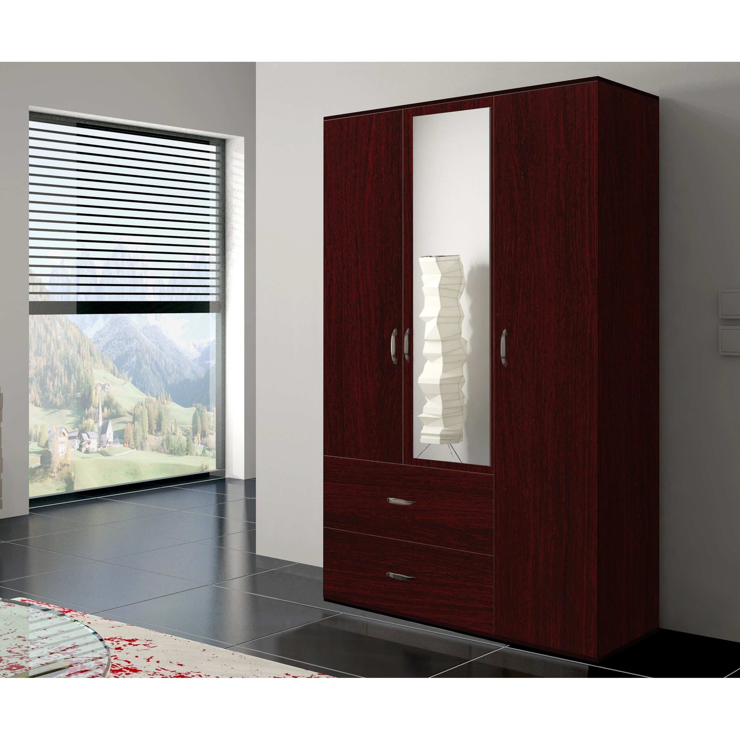 Shop Copper Grove Oldroad 47 Inch Black Wood And Glass Armoire