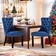 preview thumbnail 4 of 55, Set of 2 Modern Glam Velvet Dining Chairs - Armless TuftedAccent Side Chairs with Nailhead Trim & Ring Handle Navy Blue