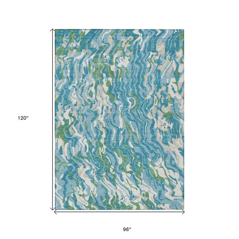 HomeRoots Abstract Transitional Rectangle Outdoor Rug
