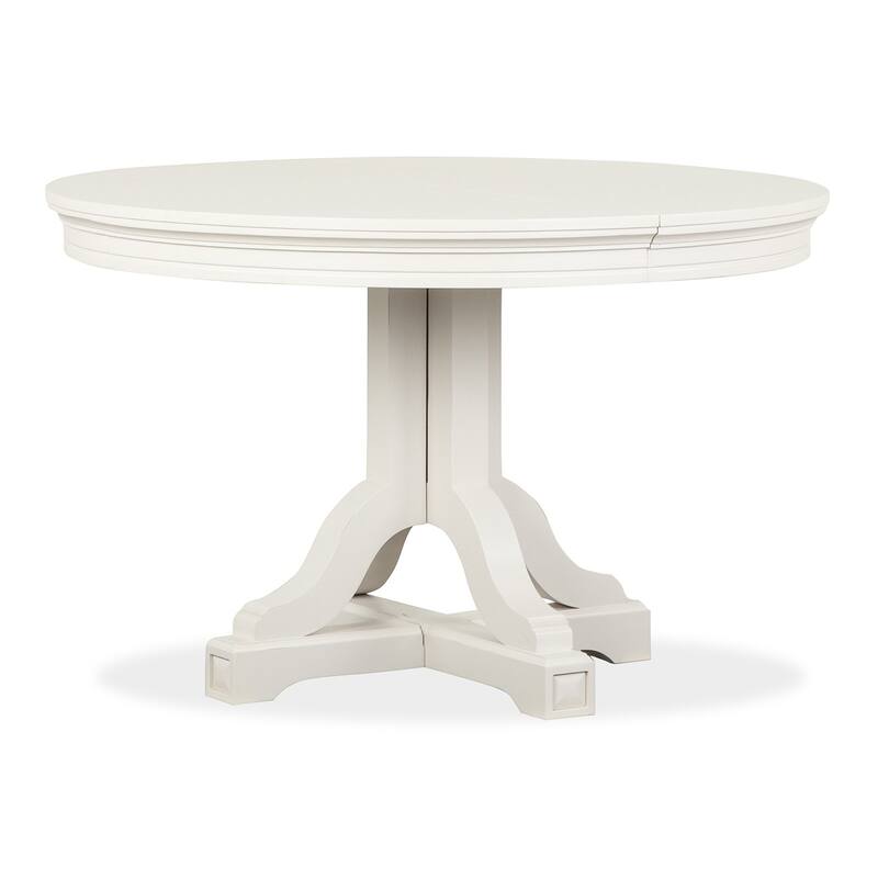 Magnussen Home Willowbrook Egg Shell White Extendable 48" Round Dining Table - 48''W x 48''D x 30''H