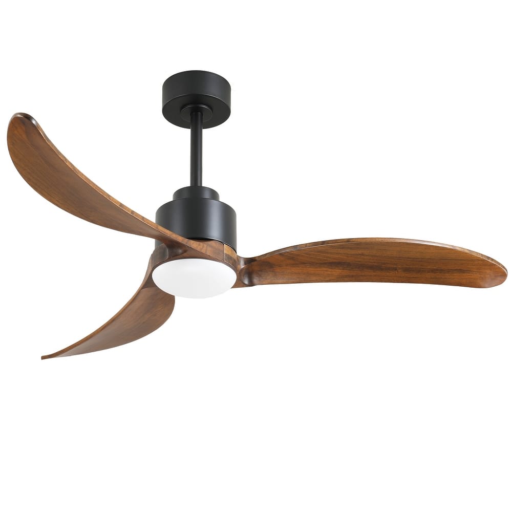 Sofucor 52 inch Ceiling Fan with Light and Remote,Solid Wood Blades,Dimmable,Noiseless,for Bedroom Living Room Gazebo Patio