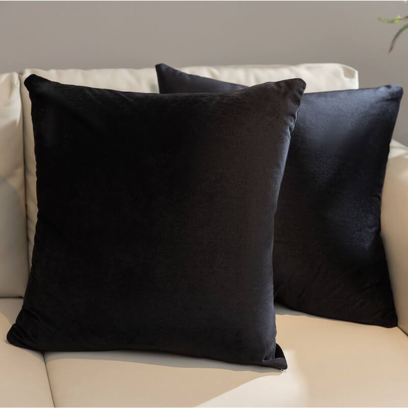Cheer Collection Set of 2 Hollow Fiber Filled Couch Pillows - 18x18 - Black