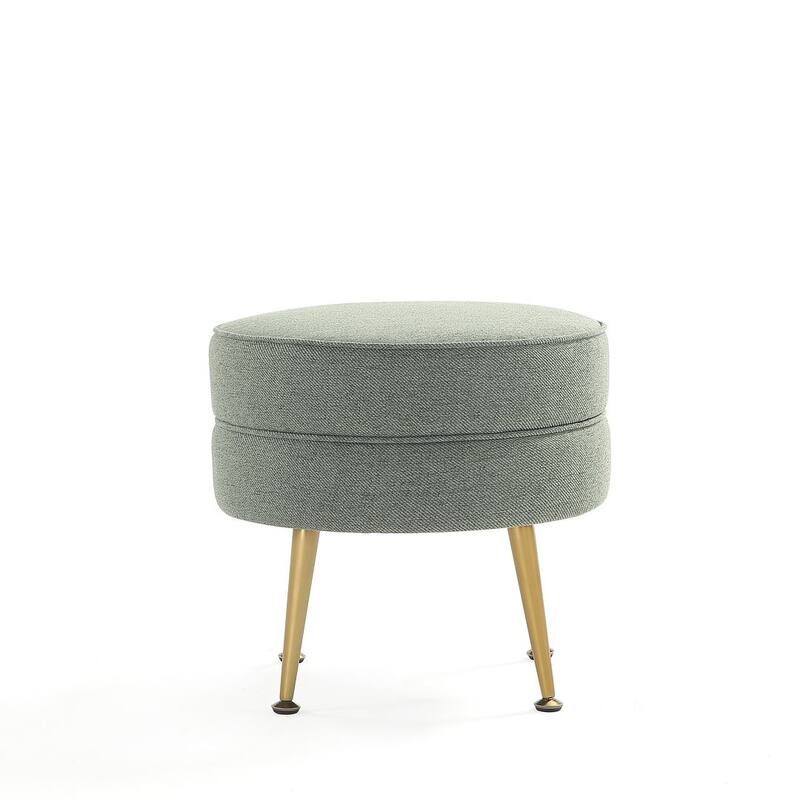 Manhattan Comfort Bailey Mid Century Modern Woven Upholstered Round Ottoman